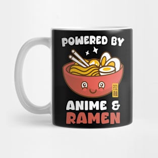 Powered By Anime &  Ramen Kawaii Japanese Mug